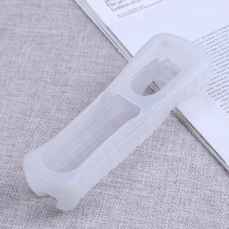 LightFairy 1 x Silicone Soft Cover for Wii Game Controller Soft Silicone Cover Case Protective Sleeve for Wii Remote Controller Protection (White) - Image 1